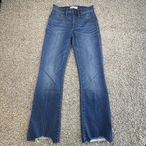 Madewell Cali Demi‎ Boot Jeans Women's Size 24 Raw Hem Cut Inseam 25"